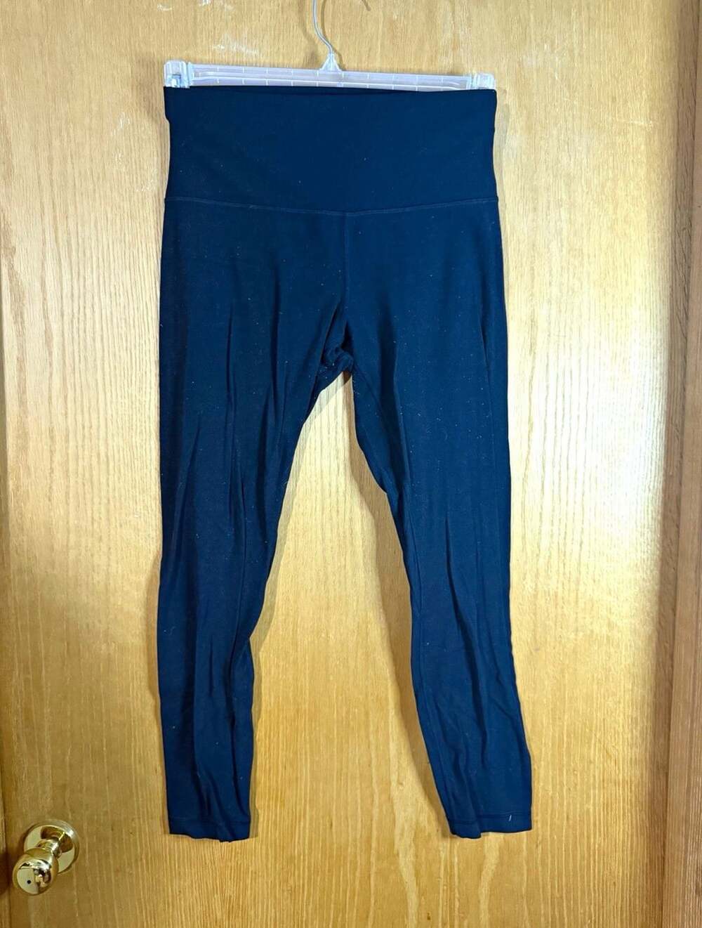 lululemon Wunder Under Black High Rise Ankle Leggings Size 8 Stretch Yoga